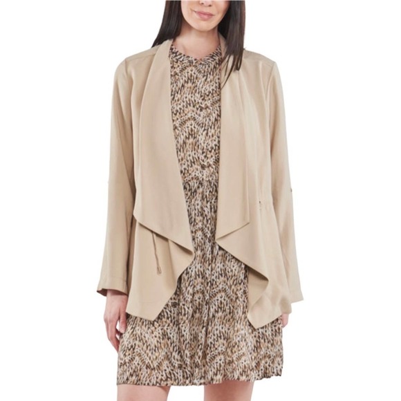 Forever 21 Jackets & Blazers - F21 Beige Sz XS Waterfall Collar Office Blazer Coat #4230